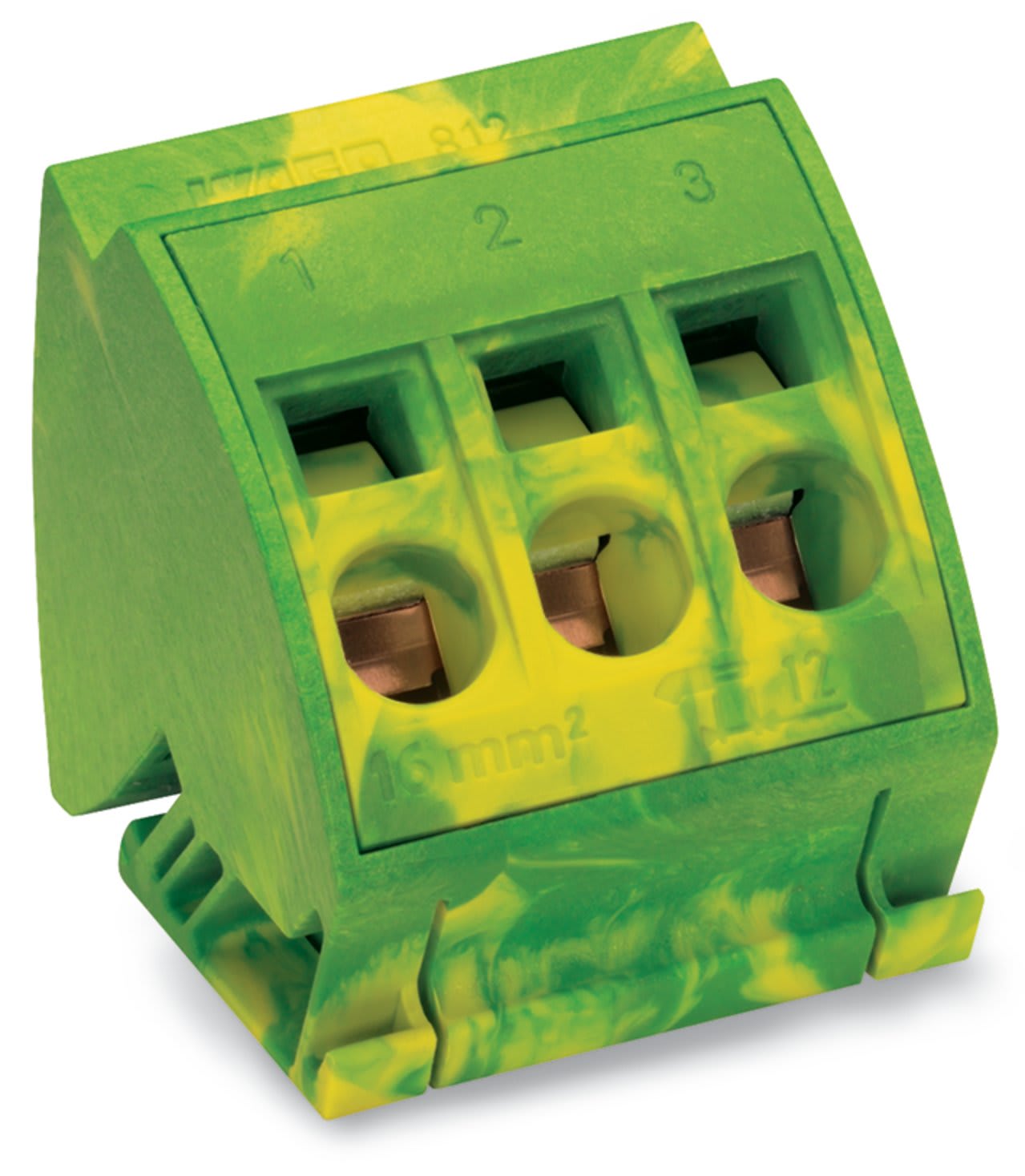 Wago Contact - Bloc de barres collectrices de mise à la terre 16 mm² (3 Pts) Vert-Jaune