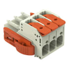 Wago Contact - Connecteur femelle pour 1 conducteur Levier Push-in CAGE CLAMP®, gris clair