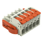 Wago Contact - Connecteur femelle pour 1 conducteur Levier Push-in CAGE CLAMP®, gris clair