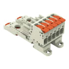 Wago Contact - Connecteur femelle pour 1 conducteur Levier Push-in CAGE CLAMP®, gris clair