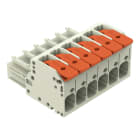 Wago Contact - Connecteur femelle pour 1 conducteur Levier Push-in CAGE CLAMP®, gris clair