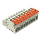 Wago Contact - Connecteur femelle pour 1 conducteur Levier Push-in CAGE CLAMP®, gris clair