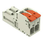 Wago Contact - Connecteur mâle pour 1 conducteur Levier Push-in CAGE CLAMP®, gris clair