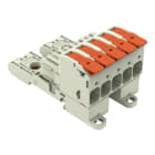 Wago Contact - Connecteur femelle pour 1 conducteur Levier Push-in CAGE CLAMP®, gris clair
