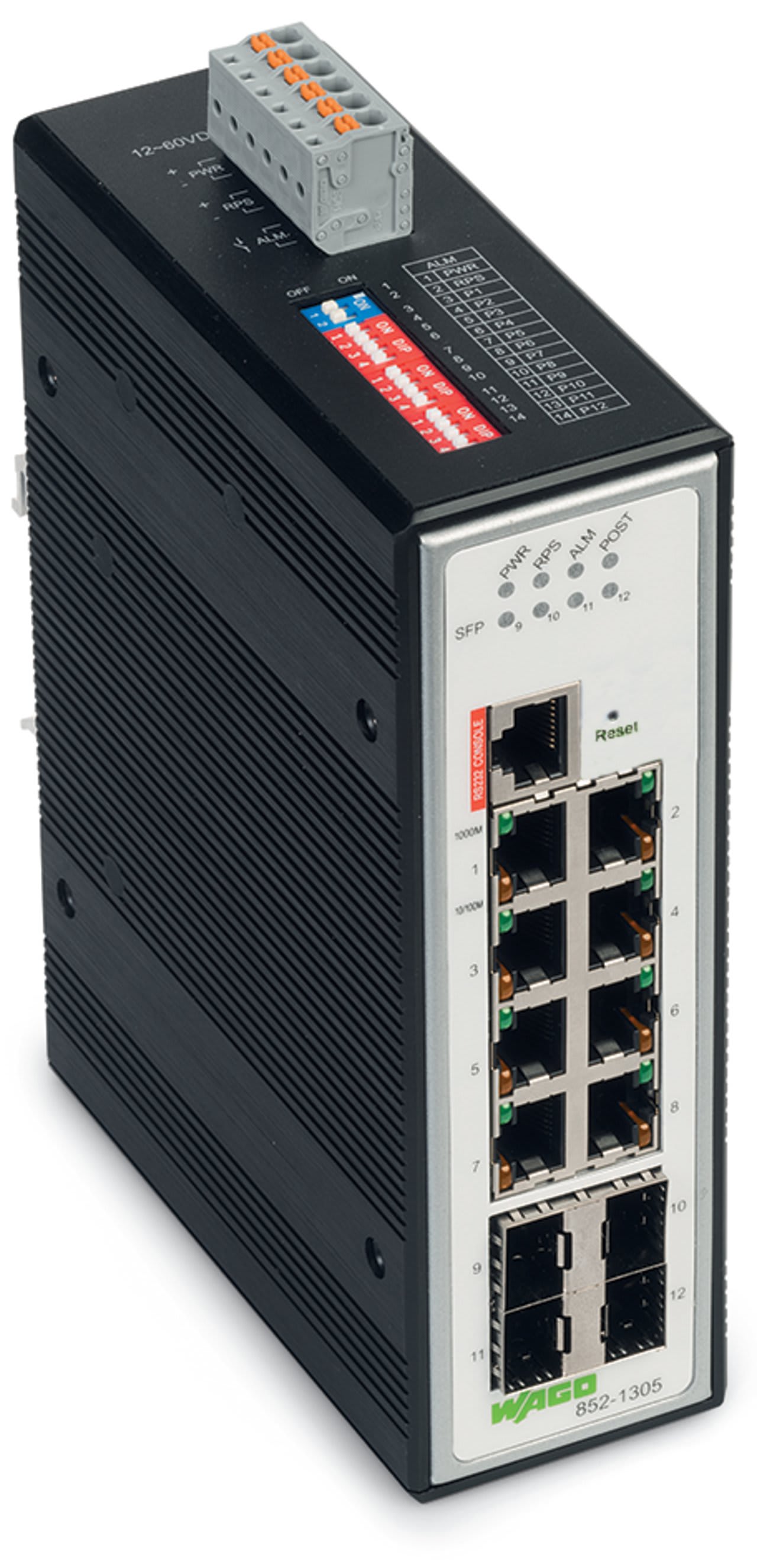 Wago Contact - Switch ETHERNET administrable 8 ports 1000Base-T - 4 slots SFP 1000