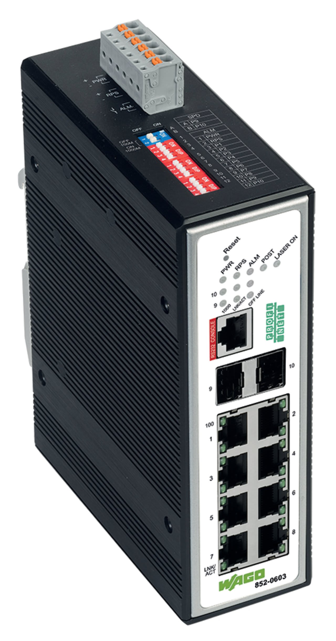 Wago Contact - Switch PROFINET administrable 8 ports 100Base-TX - 2 slots SFP 100/1000