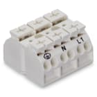 Wago Contact - Borne de raccordement 3 pôles Blanc (Marquage PE-N-L1, fixation par vis dessus)