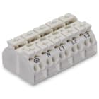 Wago Contact - Borne de raccordement 5 pôles Blanc (Marquage PE-N-L1-L2-L3, 3 pieds de fixation