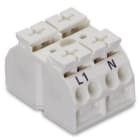 Wago Contact - Borne de raccordement 2 pôles Blanc (Marquage L1-N, fixation par vis dessous)