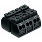 Wago Contact - Borne de raccordement 3 pôles Noir (Marquage N-PE-L1, 2 pieds de fixation)
