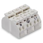 Wago Contact - Borne de raccordement 3 pôles Blanc (Marquage N-PE-L1, 2 pieds de fixation)