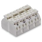 Wago Contact - Borne de raccordement avec terre 4 pôles Blanc (Marquage N-PE-L1-L2, 2 pieds de