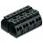 Wago Contact - Borne de raccordement 4 pôles Noir (Sans marquage, fixation par vis dessus)