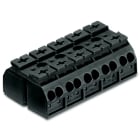 Wago Contact - Borne de raccordement 5 pôles Noir (Sans marquage, 3 pieds de fixation)