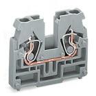 Wago Contact - Borne centrale sans pied de fixation, 2C/ Gris clair cage clamp compact