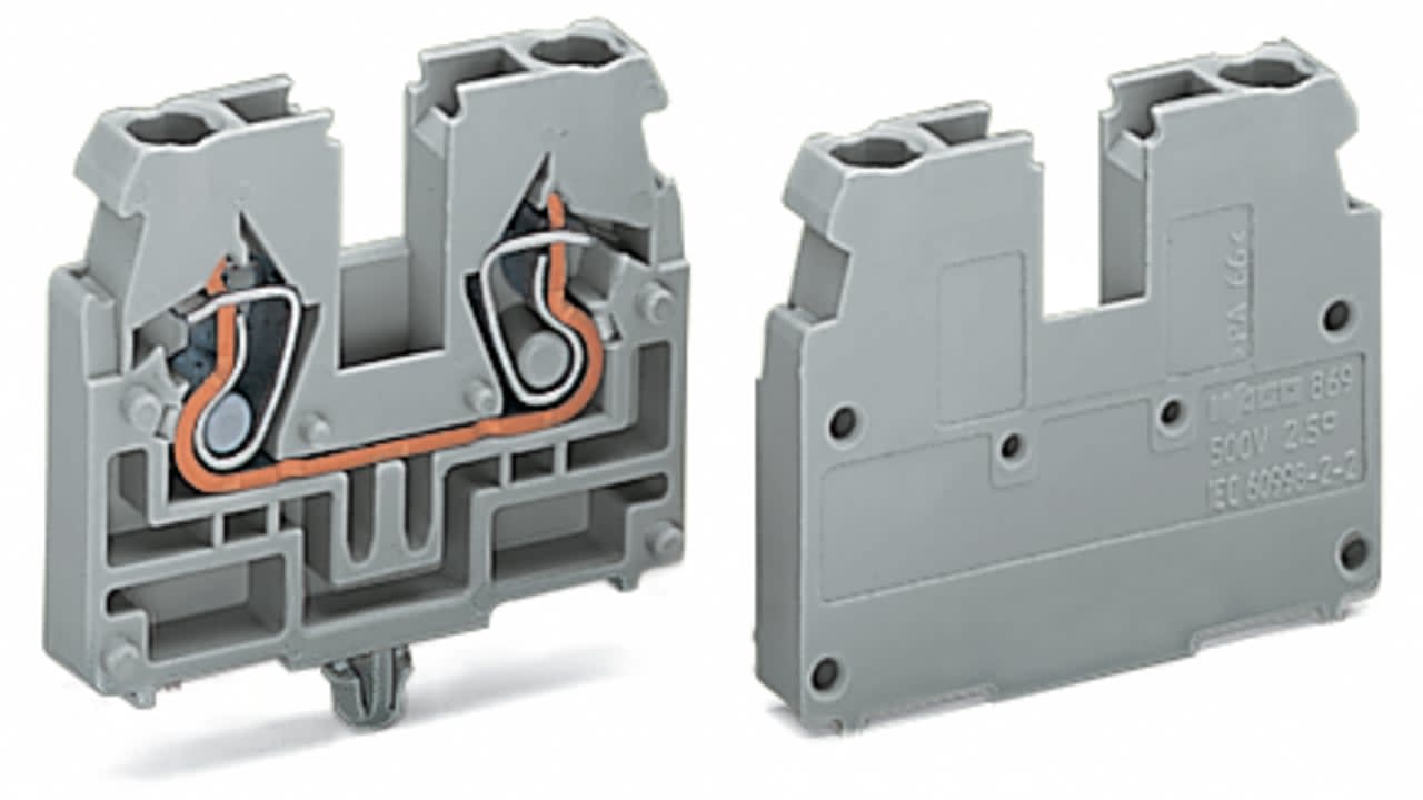 Wago Contact - Borne d'extrémité avec pied de fixation à encliqueter, 2C, Bleu cage clamp compa
