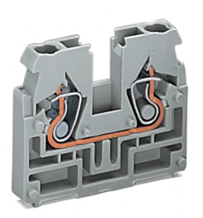 Wago Contact - Borne d'extrémité sans pied de fixation à encliqueter, 2C, Bleu cage clamp compa