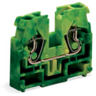 Wago Contact - Borne d'extrémité sans pied de fixation à encliqueter, 2C, Vert-Jaune cage clamp