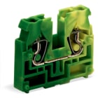 Wago Contact - Borne d'extrémité avec bride de fixation, 2C, Vert-Jaune cage clamp compact