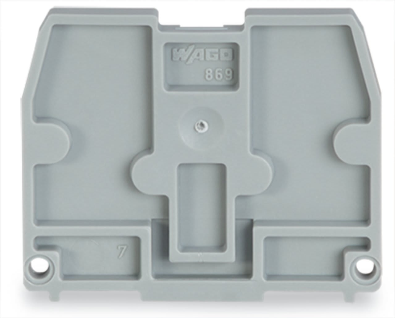 Wago Contact - Plaque d'extrémité 2 mm / Pied de fixation à encliqueter / Gris