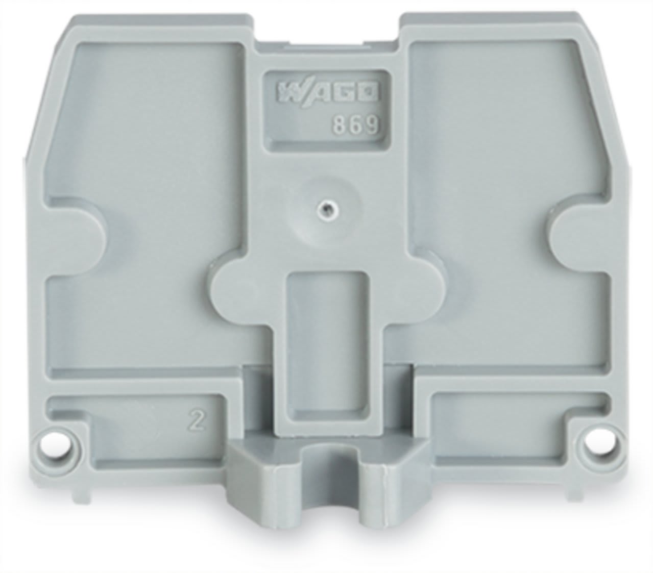 Wago Contact - Plaque d'extrémité 2 mm / avec bride M3 / Gris