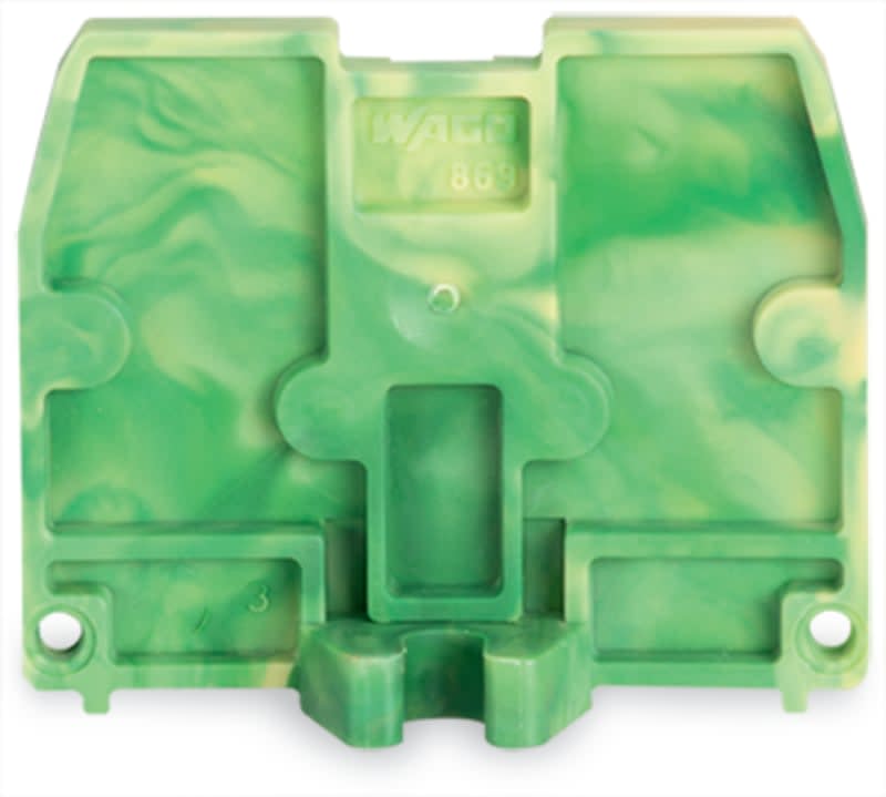 Wago Contact - Plaque d'extrémité 2 mm / avec bride M3 / Vert-Jaune