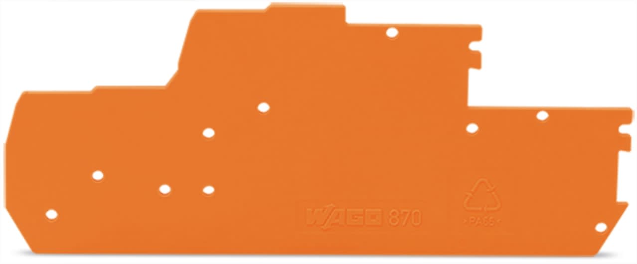 Wago Contact - Plaque d'extrémité et intermédiaire épaisseur 1 mm, orange