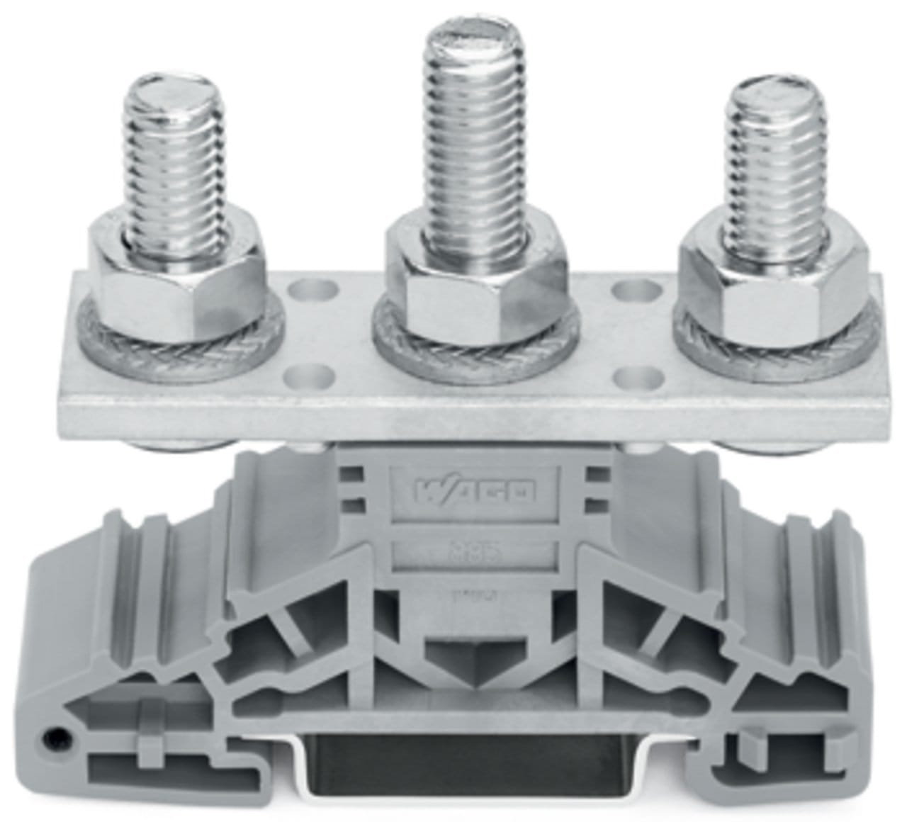 Wago Contact - Borne 3 boulons M8 gris