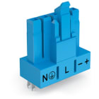 Wago Contact - Connecteur femelle pour circuits imprimés Droit 5 pôles, bleu