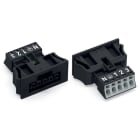 Wago Contact - Connecteurs femelles encastrables sans cliquet de verrouillage, noir