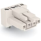 Wago Contact - Connecteur femelle pour circuits imprimés Coudé 4 pôles, blanc