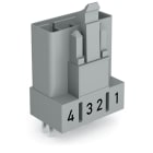 Wago Contact - Connecteur pour circuits imprimés Droit 4 pôles, gris
