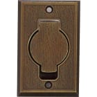 VCI - Prise métal rectangulaire porte ronde 8 X 12.7 cm rustique