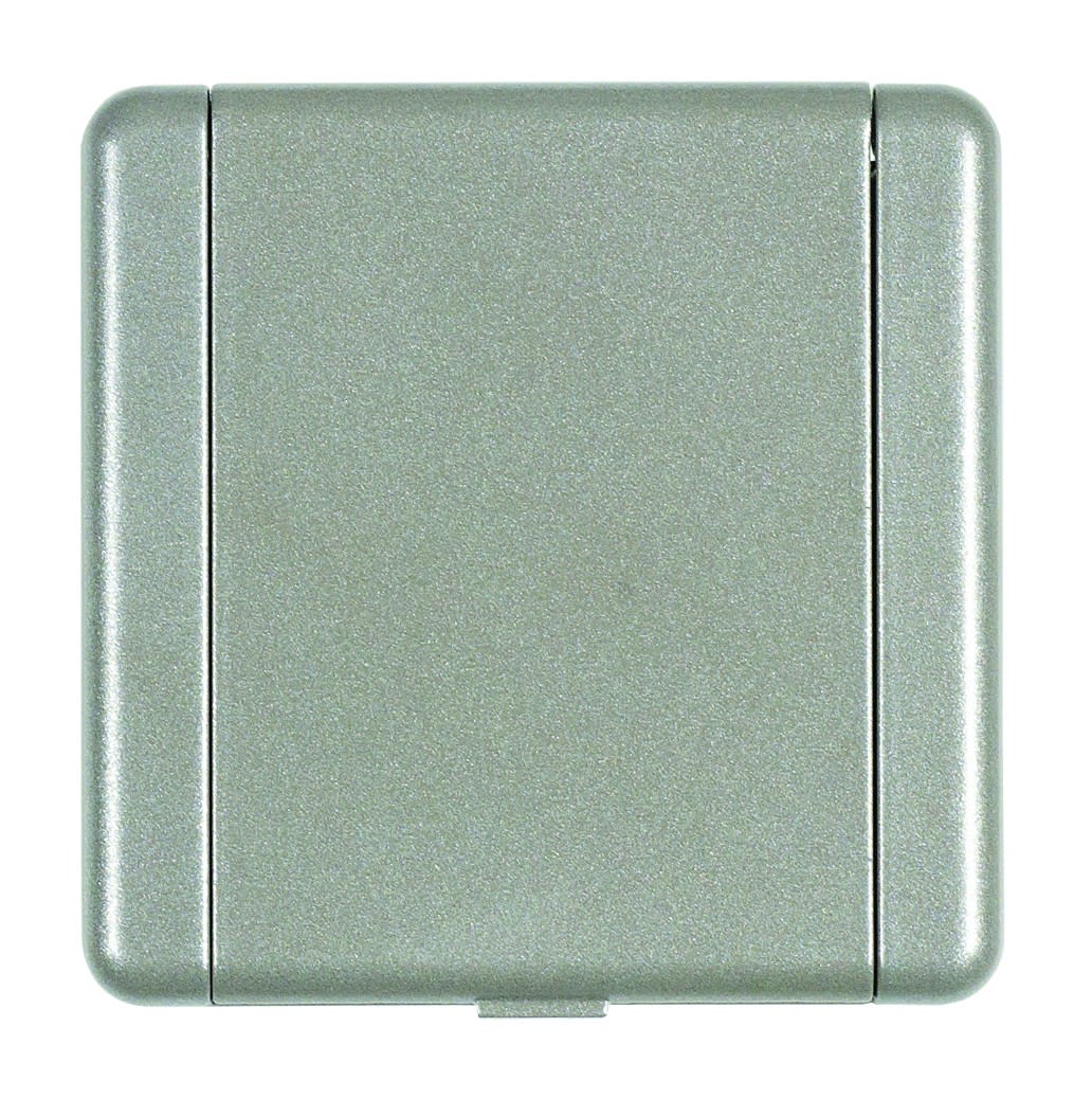 VCI - Prise metal carree 8.9 X 8.9 cm grise metal