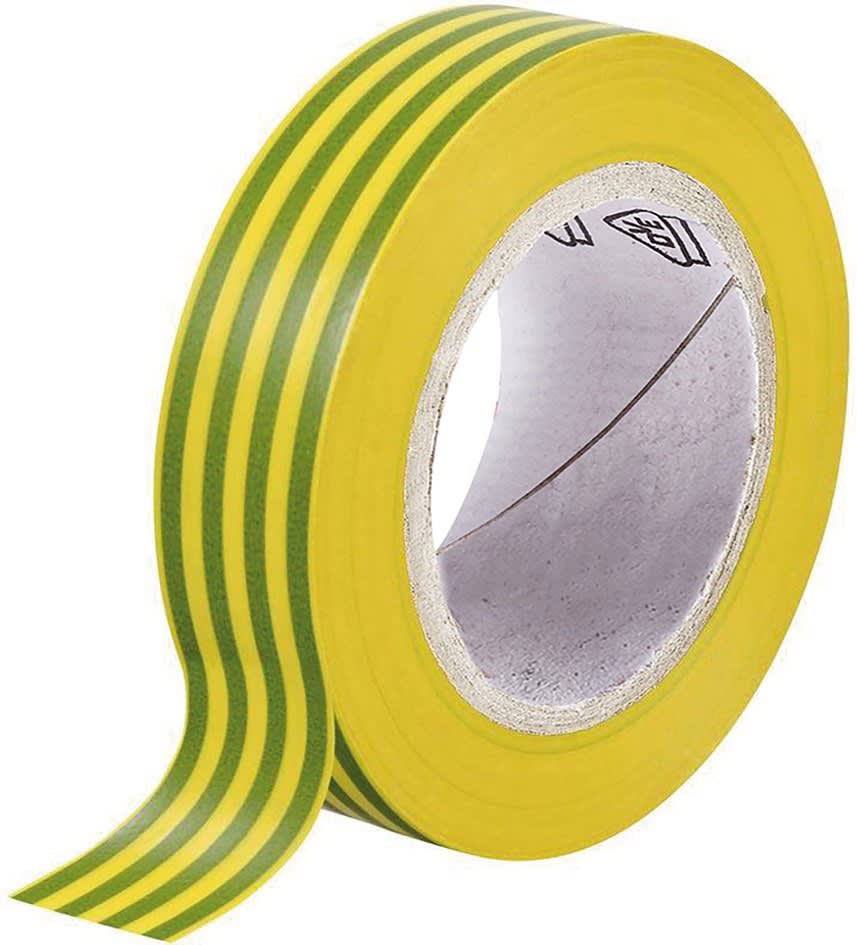 Michaud - Ruban adhésif isolant PVC 15 mm x 10 m jaune-vert