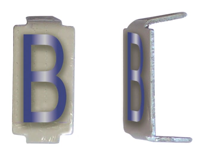 Michaud - Lot 25 lettres B 6x11 Alu ivoire/bleu - 6771061