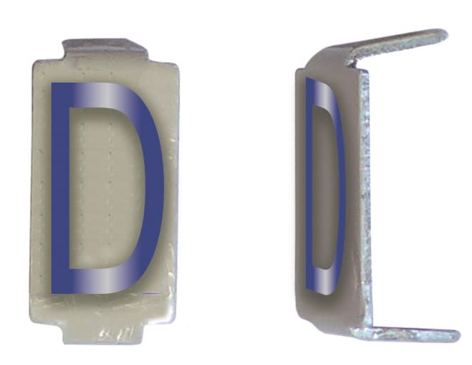 Michaud - Lot 25 lettres D 6x11 Alu ivoire/bleu - 6771063