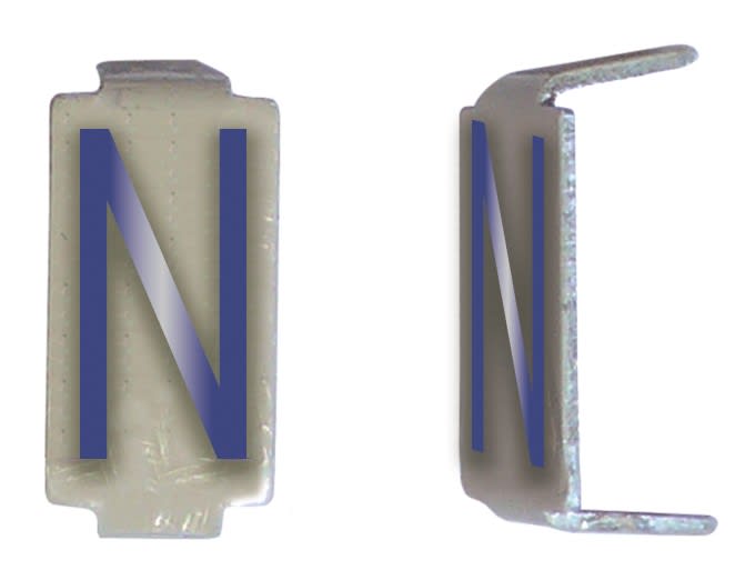 Michaud - Lot 25 lettres N 6x11 Alu ivoire/bleu - 6771073