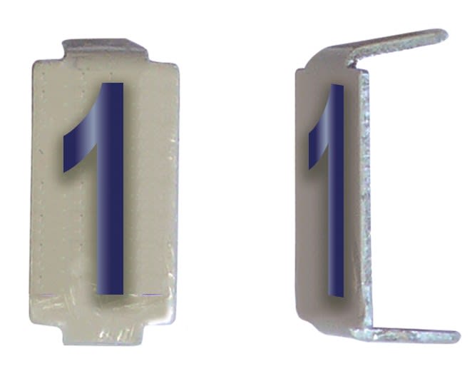 Michaud - Lot 25 chiffres 1 6x11 Alu ivoire/bleu - 6771051