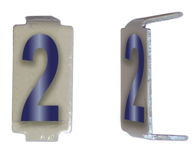 Michaud - Lot 25 chiffres 2 6x11 Alu ivoire/bleu - 6771052