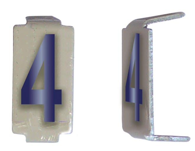 Michaud - Lot 25 chiffres 4 6x11 Alu ivoire/bleu - 6771054