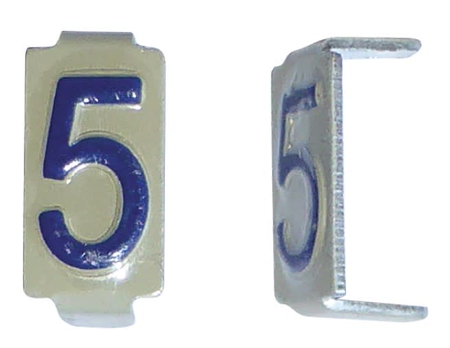 Michaud - Lot 25 chiffres 5 6x11 Alu ivoire/bleu - 6771055