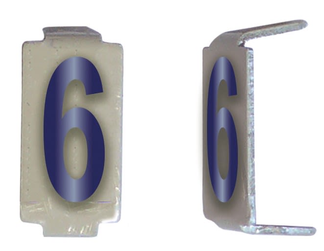 Michaud - Lot 25 chiffres 6 6x11 Alu ivoire/bleu - 6771056