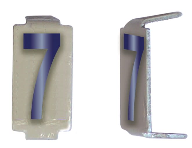 Michaud - Lot 25 chiffres 7 6x11 Alu ivoire/bleu - 6771057