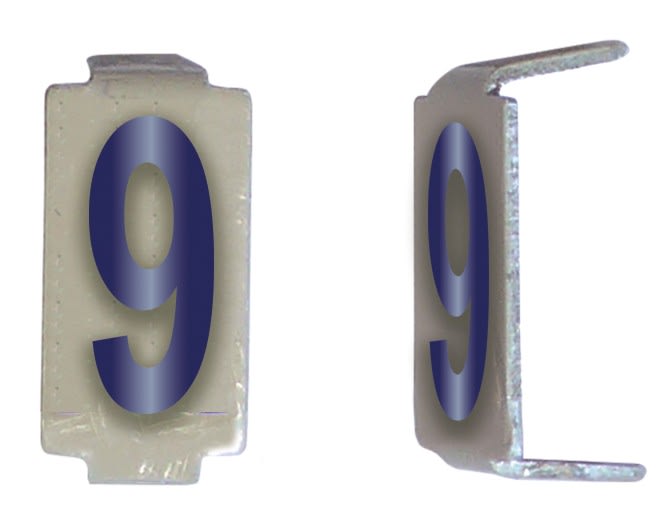 Michaud - Lot 25 chiffres 9 6x11 Alu ivoire/bleu - 6771059