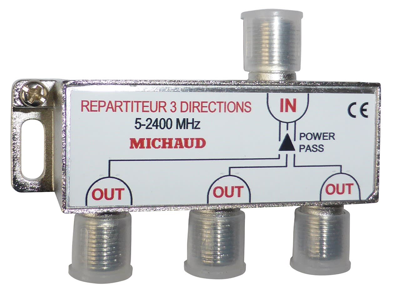 Michaud - Répartiteur TV comprenant 1 entrée et 3 sorties