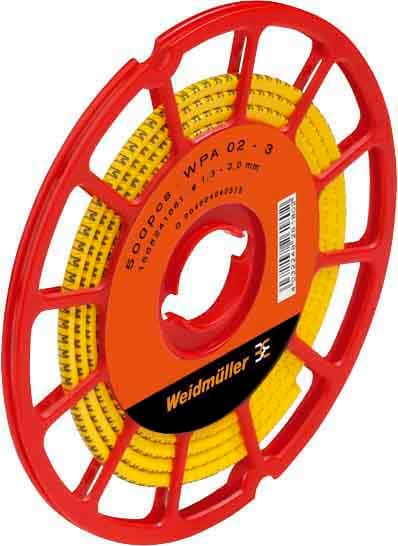 Weidmüller - Système de codage des câbles, jaune, Diamètre extérieur du conducteur:2.5 - 5 mm