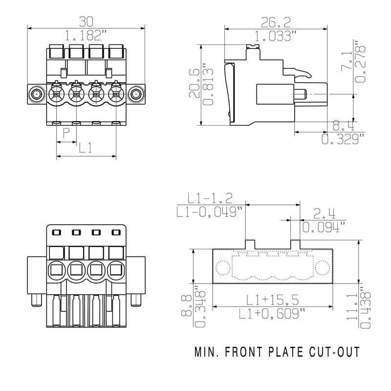 Weidmüller - BLF 5.08HC/13/90F SN BK BX SO - Connecteurs pour CI pas < 5mm