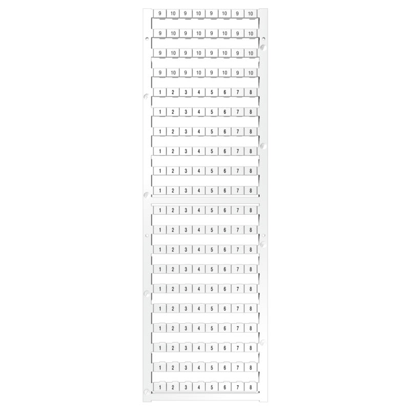 Weidmüller - Repérage de blocs de jonction, blanc, Pas en mm: 8.00, Caractères imprimés: Nomb
