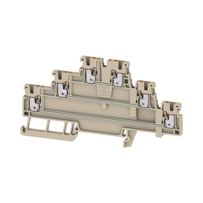Weidmüller - Borne 3 étages, PUSH IN, 1.5 mm², 500 V, 15 A, Beige